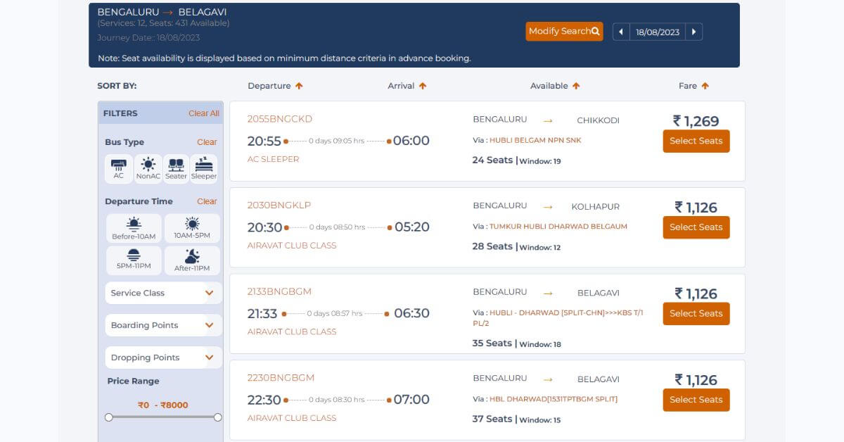 Step By Step Guide: Karnataka KSRTC Online Booking 2024