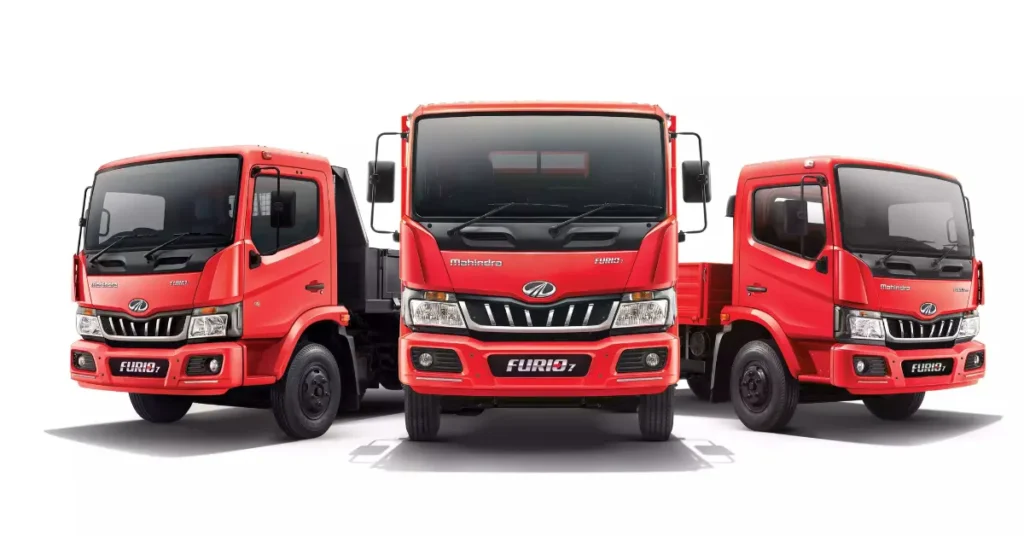 AL, Tata, and M&M's Commercial Vehicle Wholesale Surge in August 2023 and its Industry Implications Picture of Mahindra Furio trucks