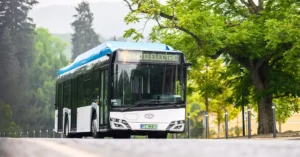 Solaris Urbino 10,5 Electric Bus Debuts at Busworld 2025 - Specifications Image of an Solaris Urbino 12 Electric Bus. Solaris will deliver 5 such electric buses in Glagow, Poland.