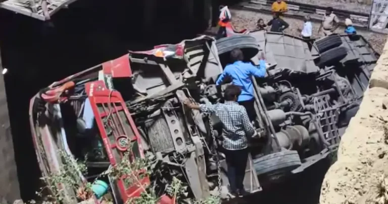 The Dausa bus accident in Rajasthan disrupted train services when the overloaded bus fell onto the tracks due to the driver losing control.