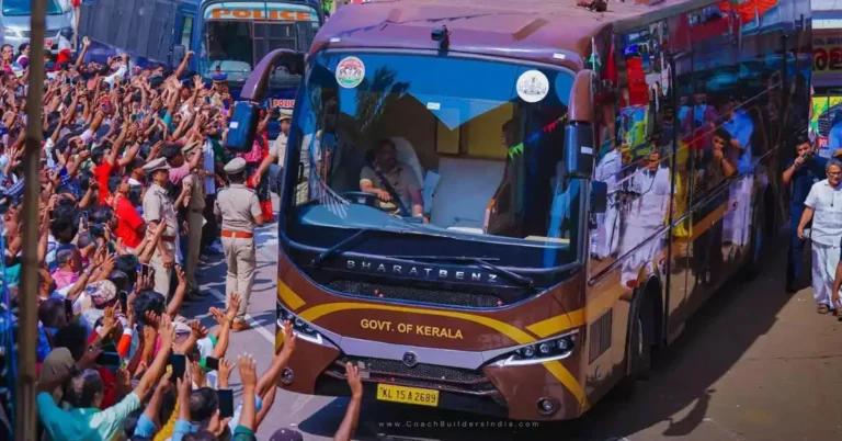 Nava Kerala Sadas Bus Malfunction on Maiden Trip The Nava Kerala Sadas Bus in action.