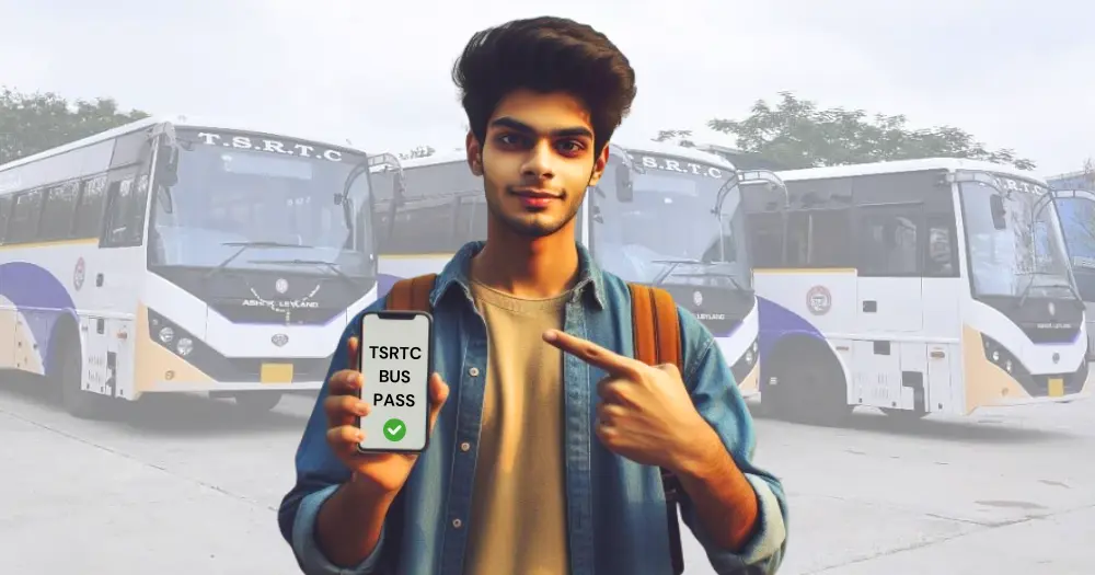 Step-by-Step Students Guide: TSRTC Bus Pass Application Online A student holding a TSRTC Bus pass