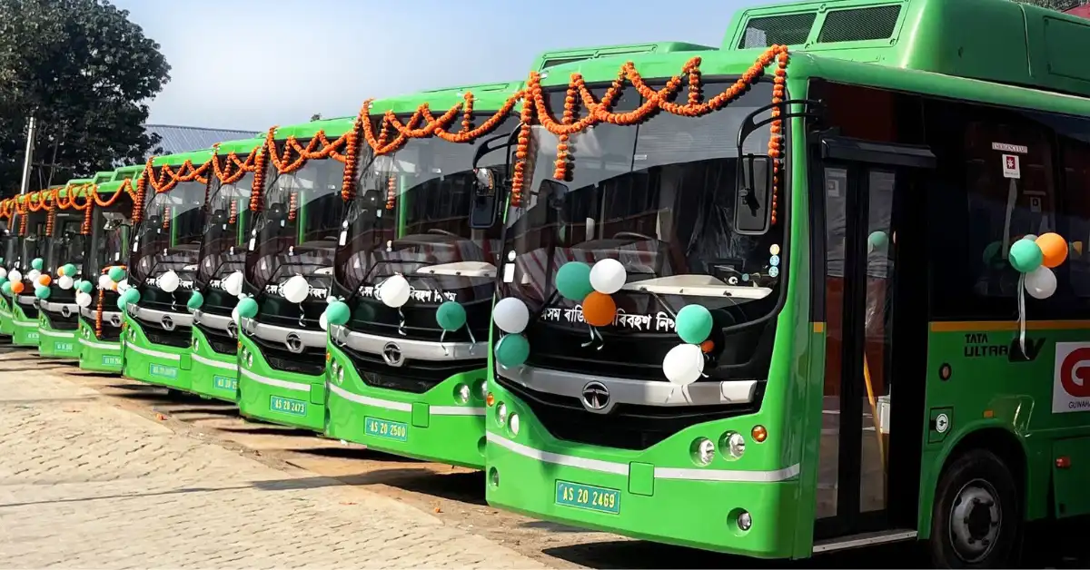 Home Image of the newly inducted Electric buses in Guwahati