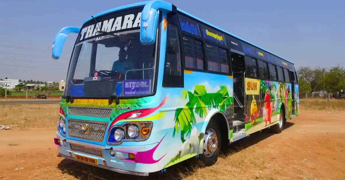 Bus built by Royaal Coach Builders Karur