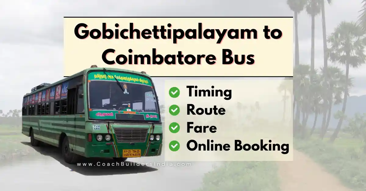 2024: Gobichettipalayam To Coimbatore Bus Timings | Online Booking ...