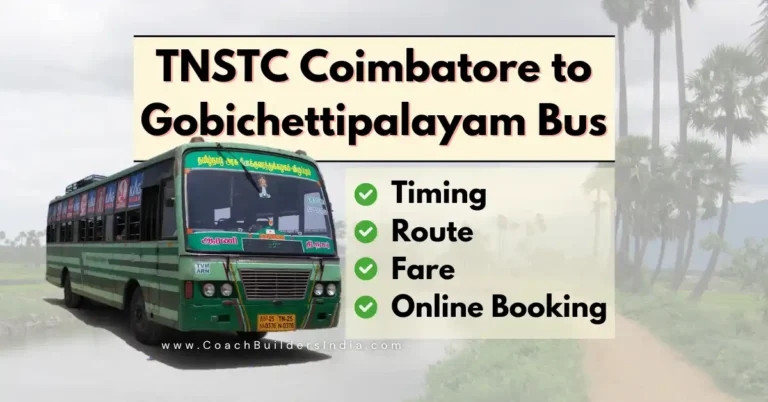 TNSTC Coimbatore to Gobichettipalayam Bus Timings, route map, fare, online booking