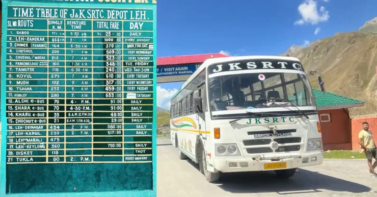 2024 JKSRTC Depot Leh Bus Timetable | Ticket Price