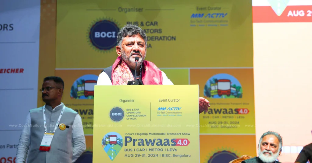 Prawaas 4.0 Kicks Off in Bengaluru with a Focus on "Safe, Smart, and Sustainable Passenger Mobility" Shri D.K. Shivakumar, Hon’ble Deputy Chief Minister of Karnataka, delivering a keynote address at Prawaas 4.0.