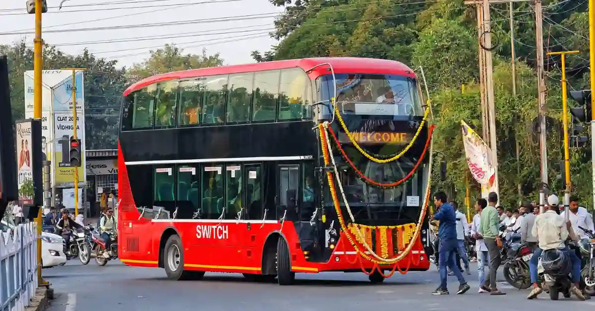 The first-ever Electric Double-Decker Bus in Indore.