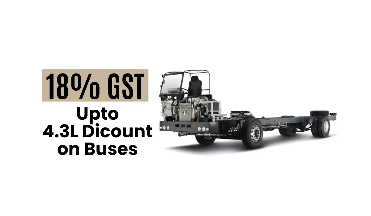 Upto 4.3L Discount on Buses: Tata Motors GST Reduction Benefits Announced Upto 4.3L Discount on Buses: Tata Motors GST Reduction Benefits Announced